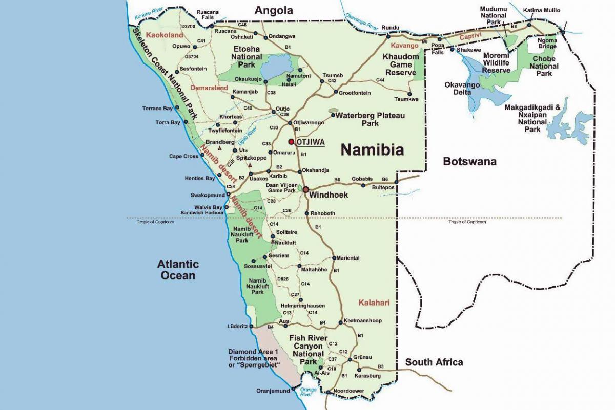 اسکلت سواحل نامیبیا نقشه