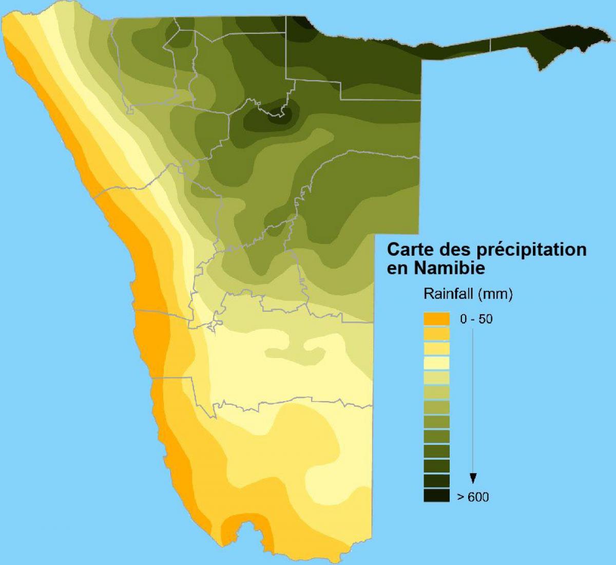 نقشه بارش نامیبیا