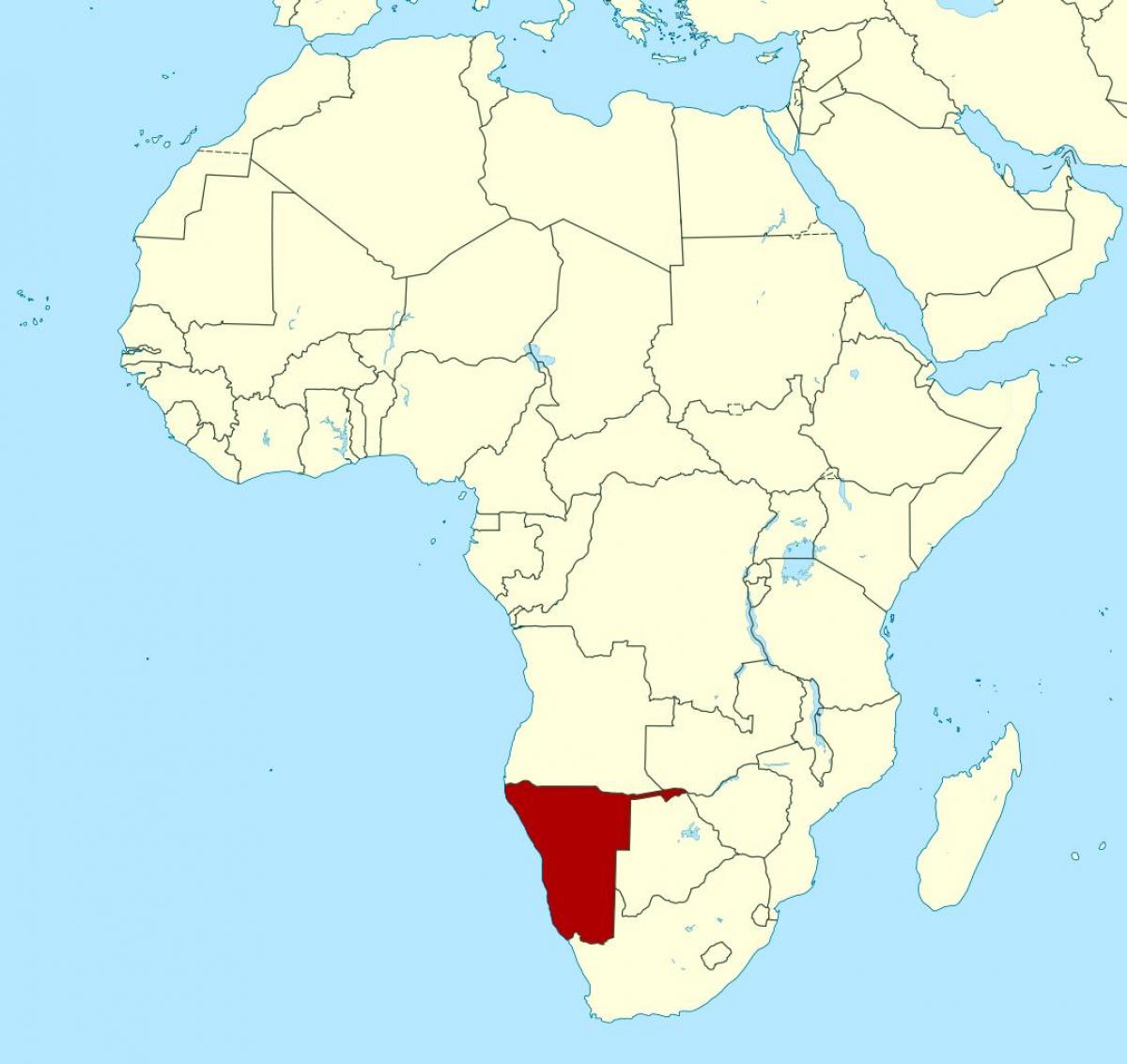 نقشه نامیبیا در آفریقا
