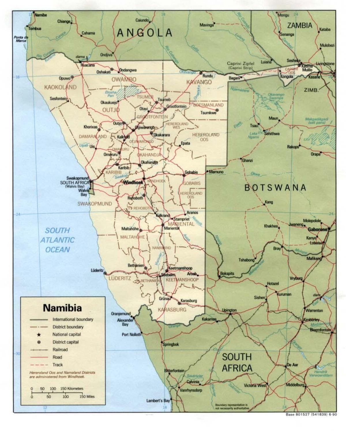 نامیبیا و با نقشه تمام شهرهای