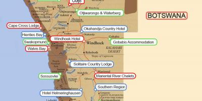 سایت های کمپینگ نامیبیا نقشه