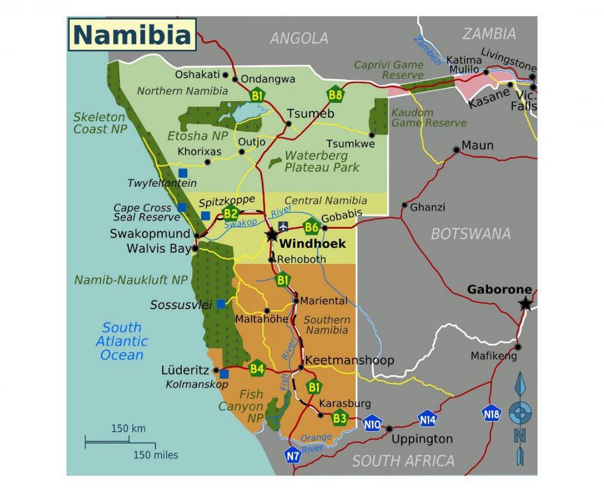 نقشه از شمال نامیبیا 